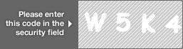 captcha code for visual authentication  letter W number 5 letter K number 4